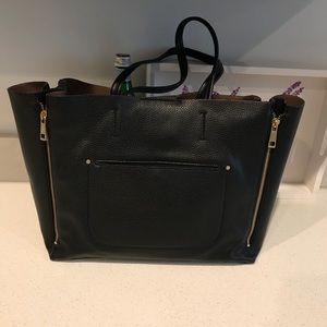 Black Tote with Zippers